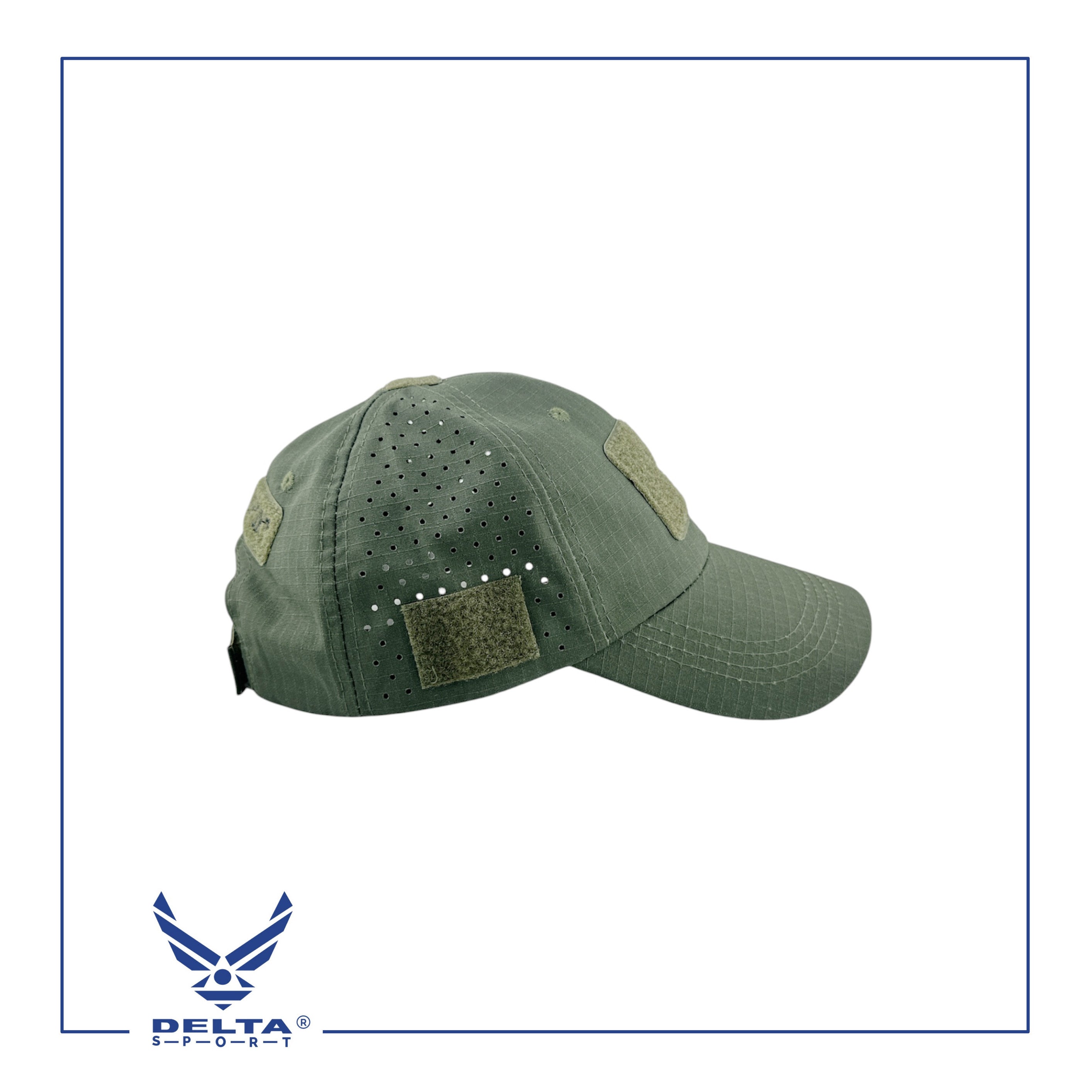🔹Delta breathable laser cut cap.