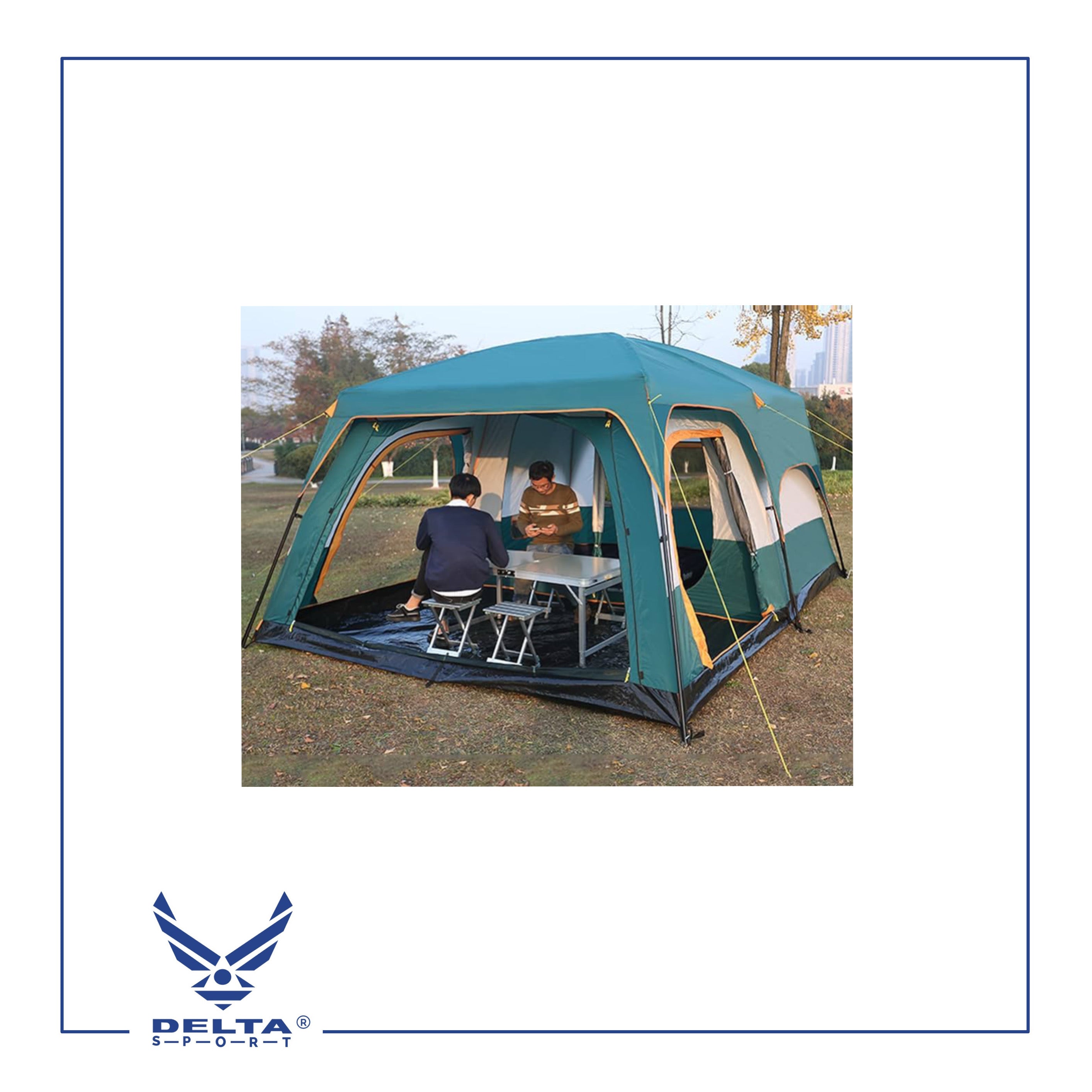 🔹Outdoor Waterproof Double-Layer Family Camping Tent – 2 Rooms (4–6 Persons) | Model A-0039