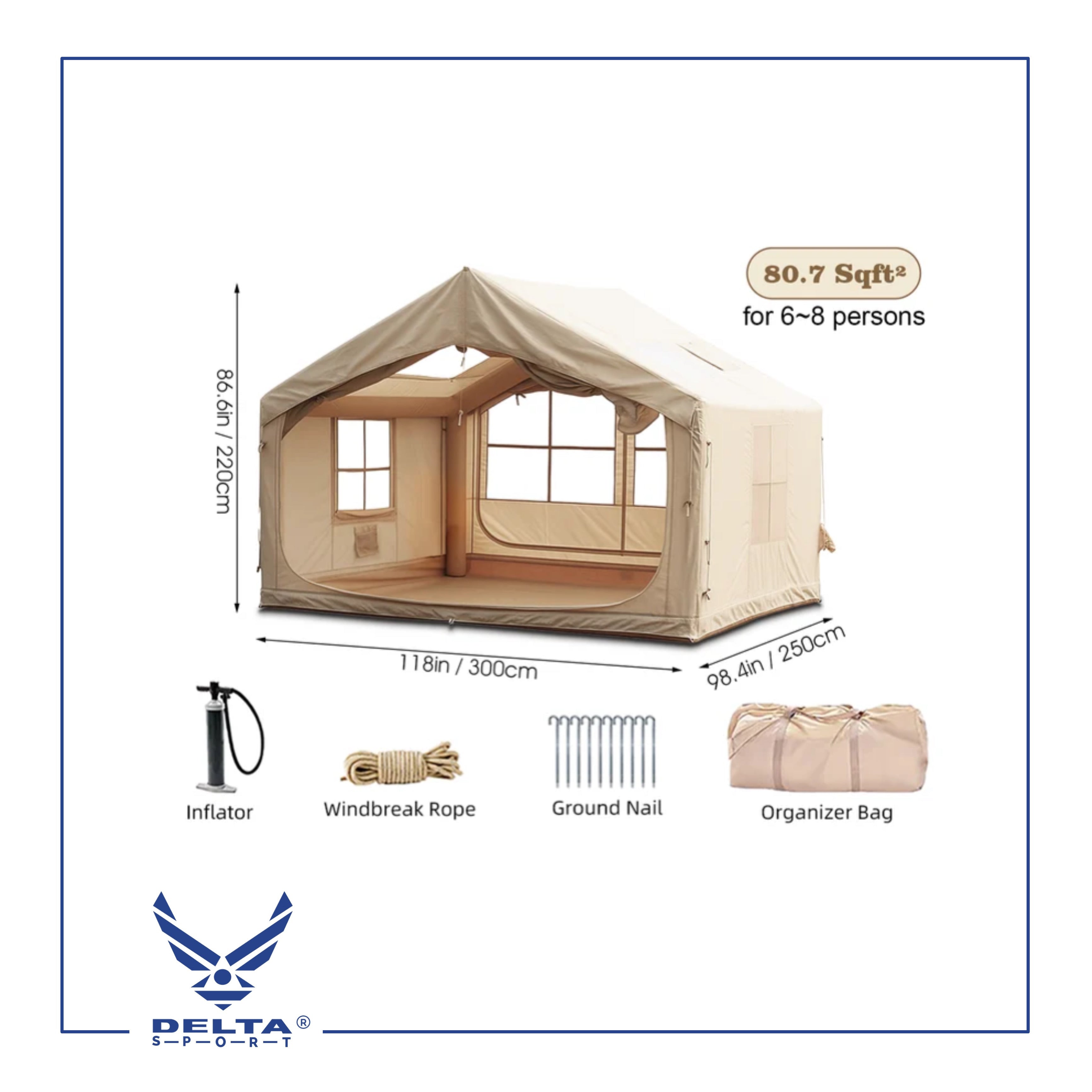 🔹Inflatable Tent 7.5m² SX-ZP7.5.