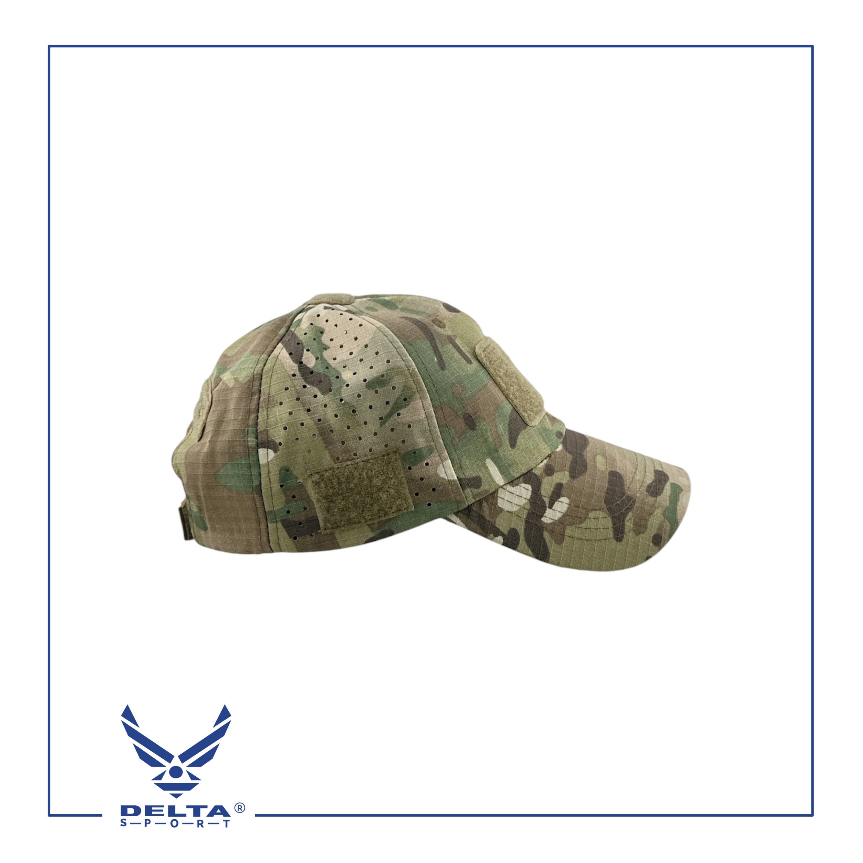🔹Delta breathable laser cut cap.
