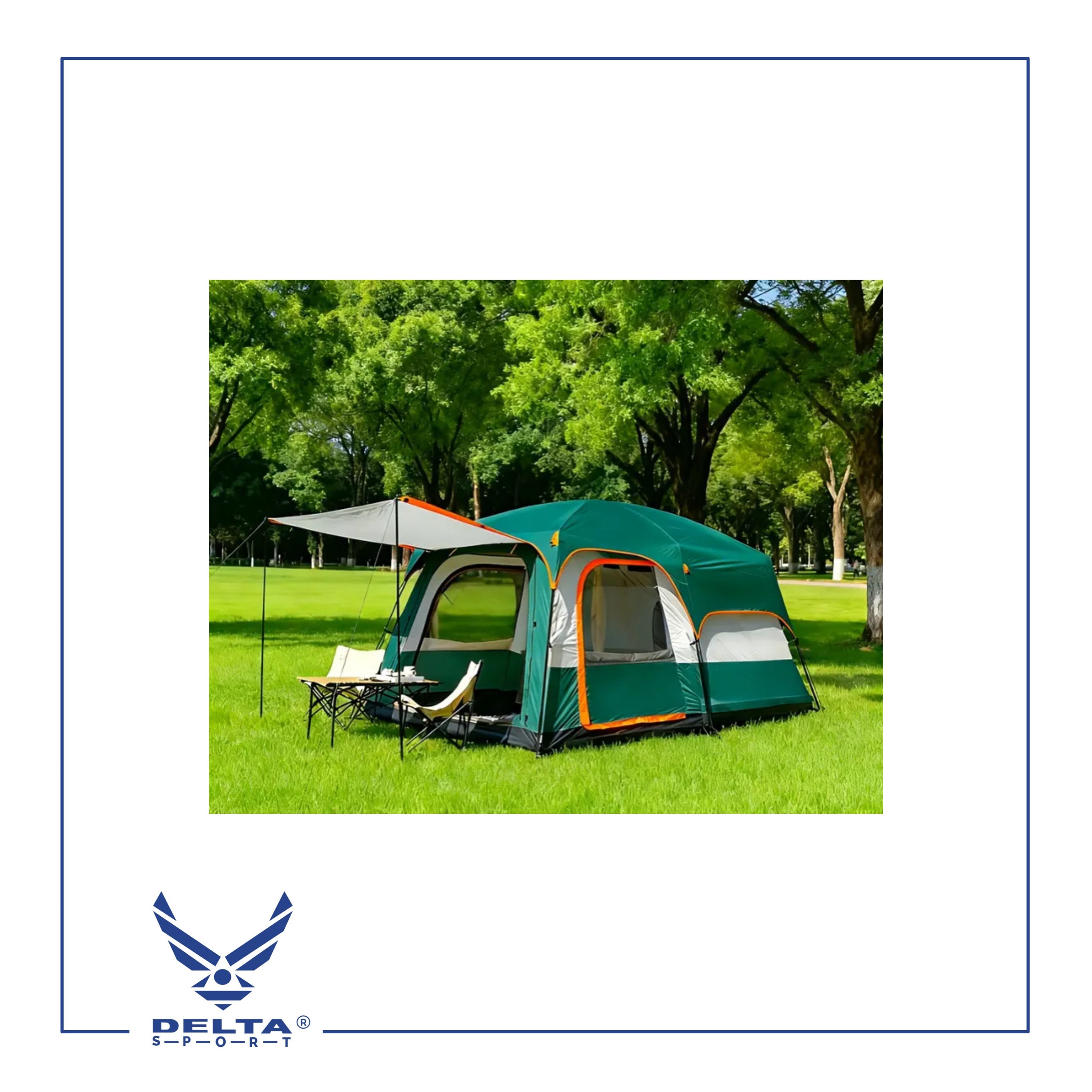 🔹Outdoor Waterproof Double-Layer Family Camping Tent – 2 Rooms (4–6 Persons) | Model A-0039