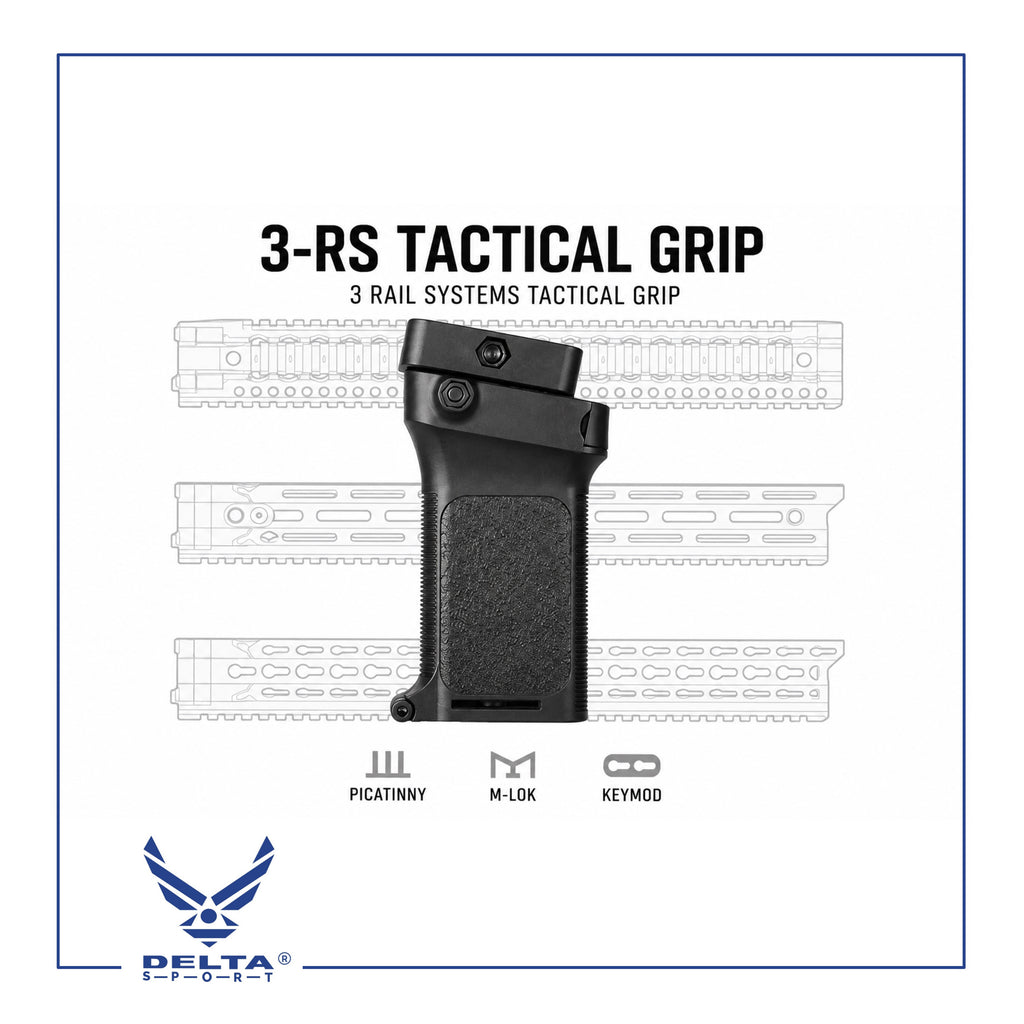 🔹3-RS Tactical Vertical Grip – 3 Rail Systems.