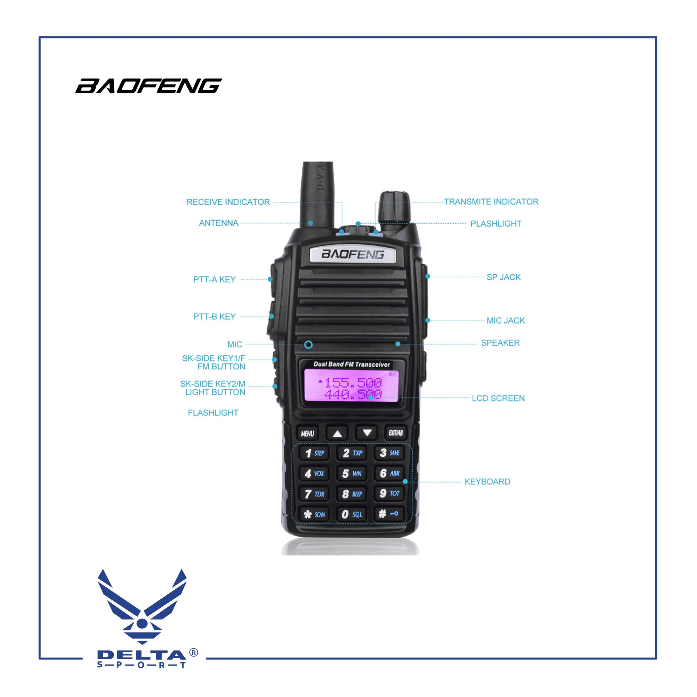 🔹BAOFENG UV-82 (BF112) 8W Two Way Radio UHF VHF Dual-Band Walkie Talkie.