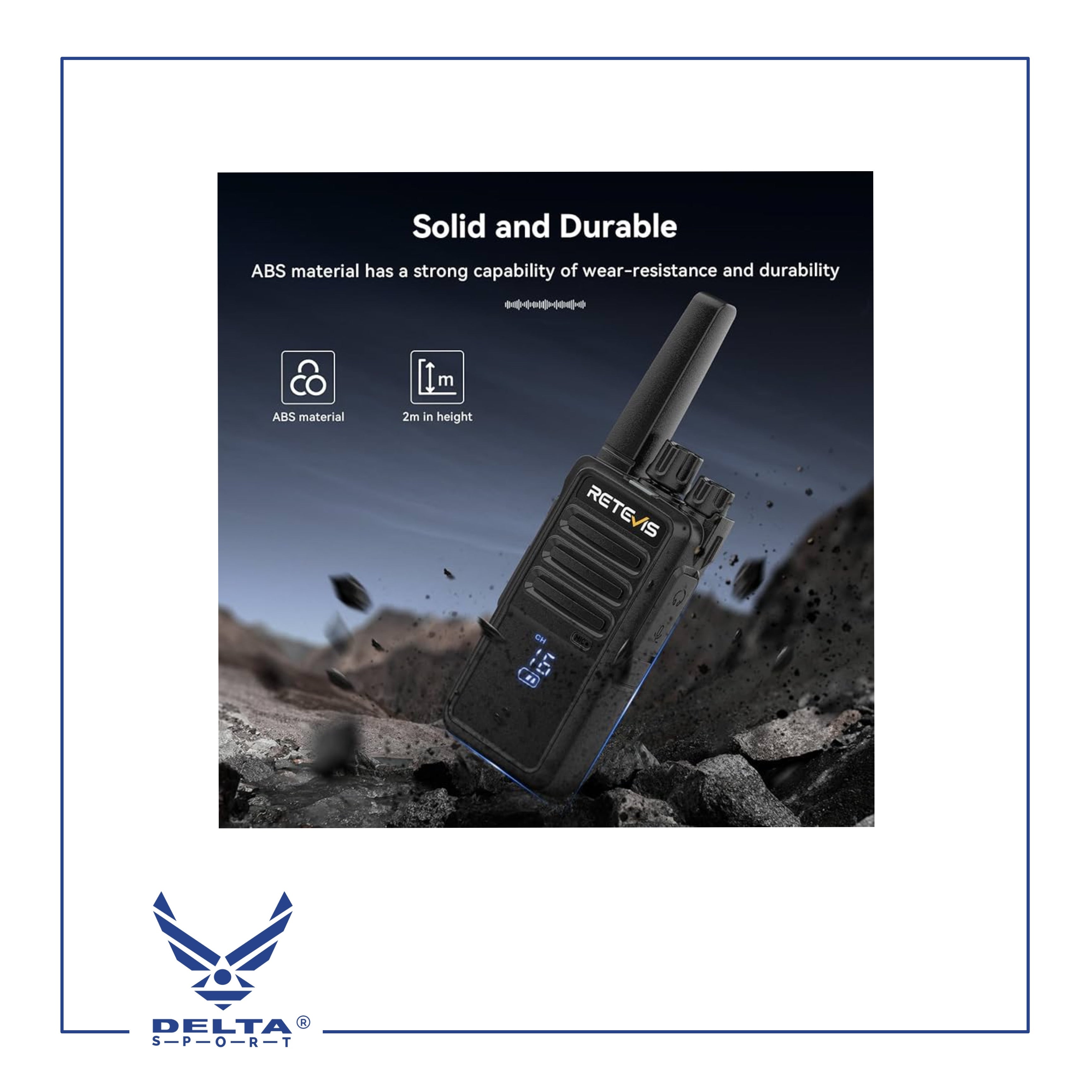 🔹Retevis RT68 / 5W Rechargeable Portable 2-Way walkie-talkies with Earpiece Kit.