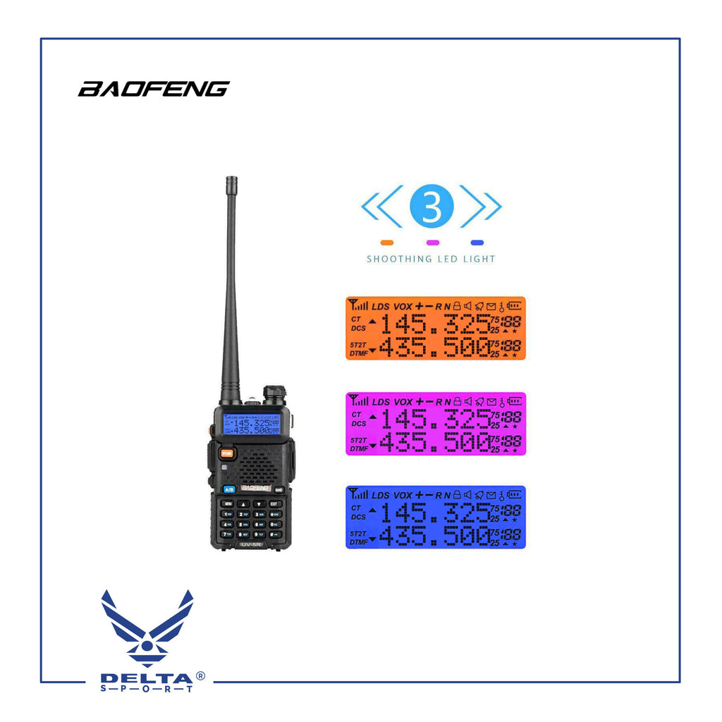 🔹BAOFENG UV-5R (BF113) 8W VHF UHF Dual-Band Walkie Talkies.