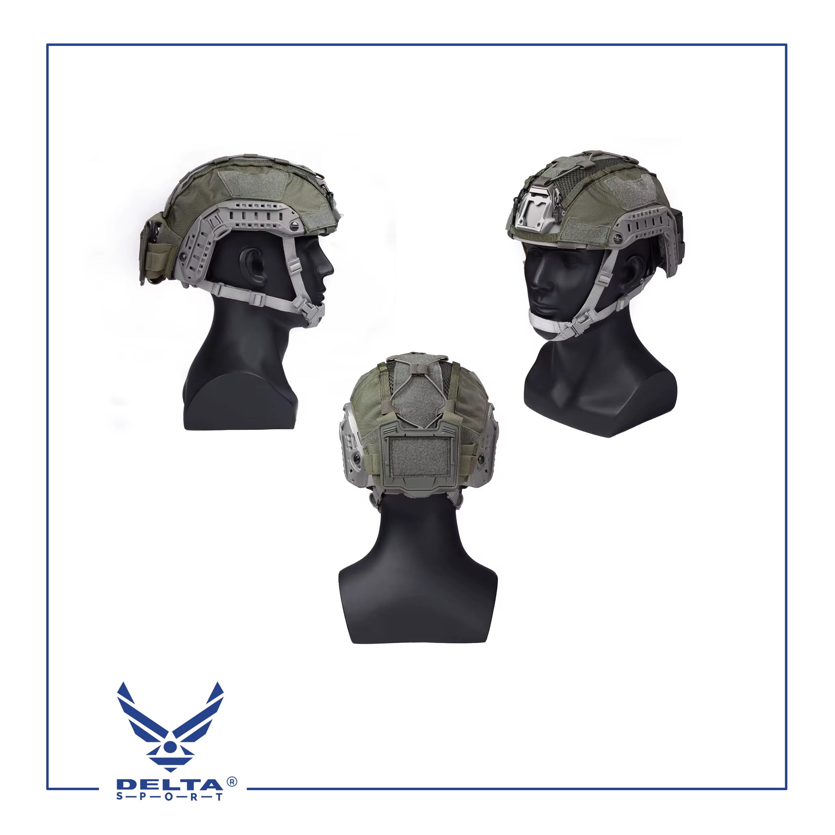 🔹Tactical Helmet Cover with Rear Battery Pocket.