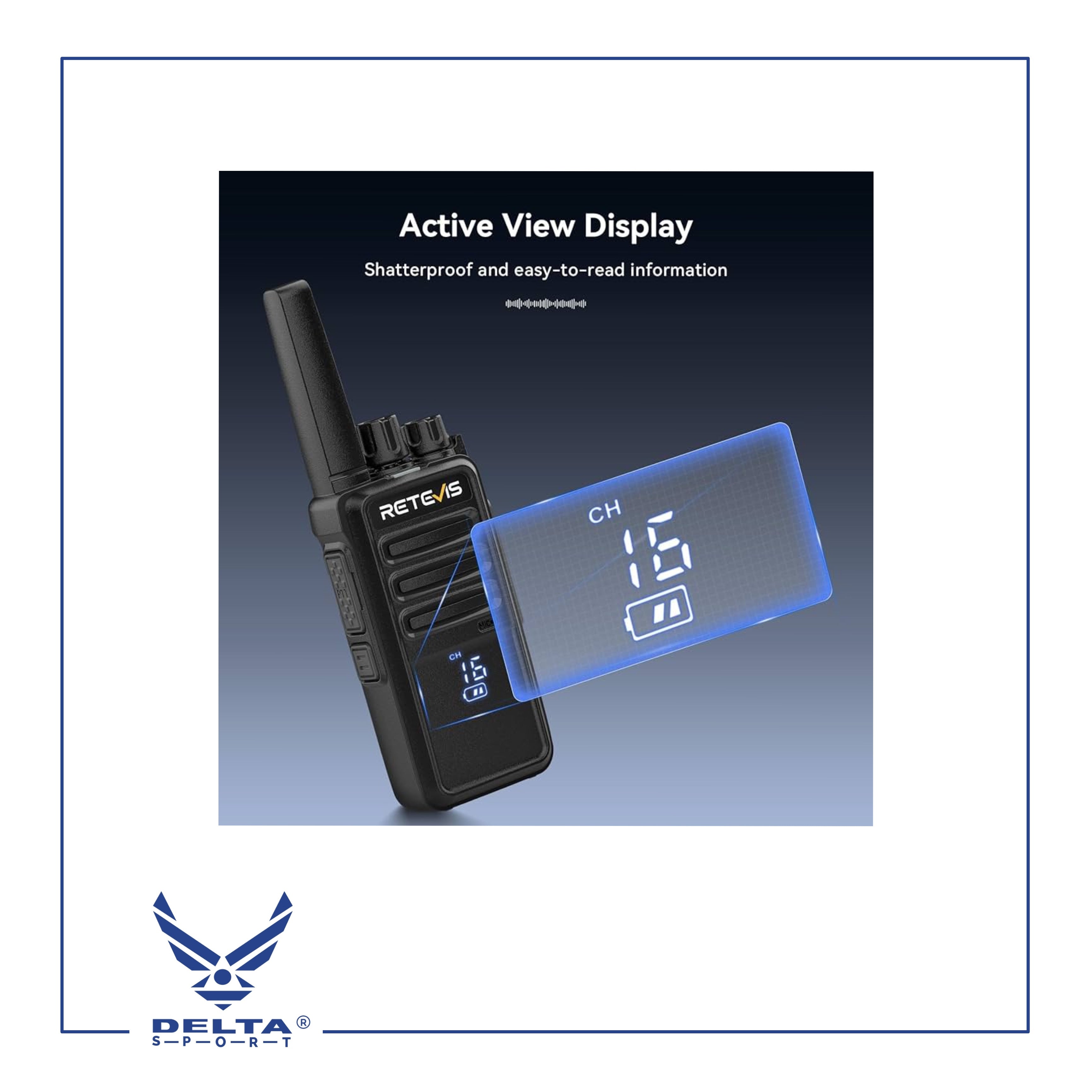 🔹Retevis RT68 / 5W Rechargeable Portable 2-Way walkie-talkies with Earpiece Kit.