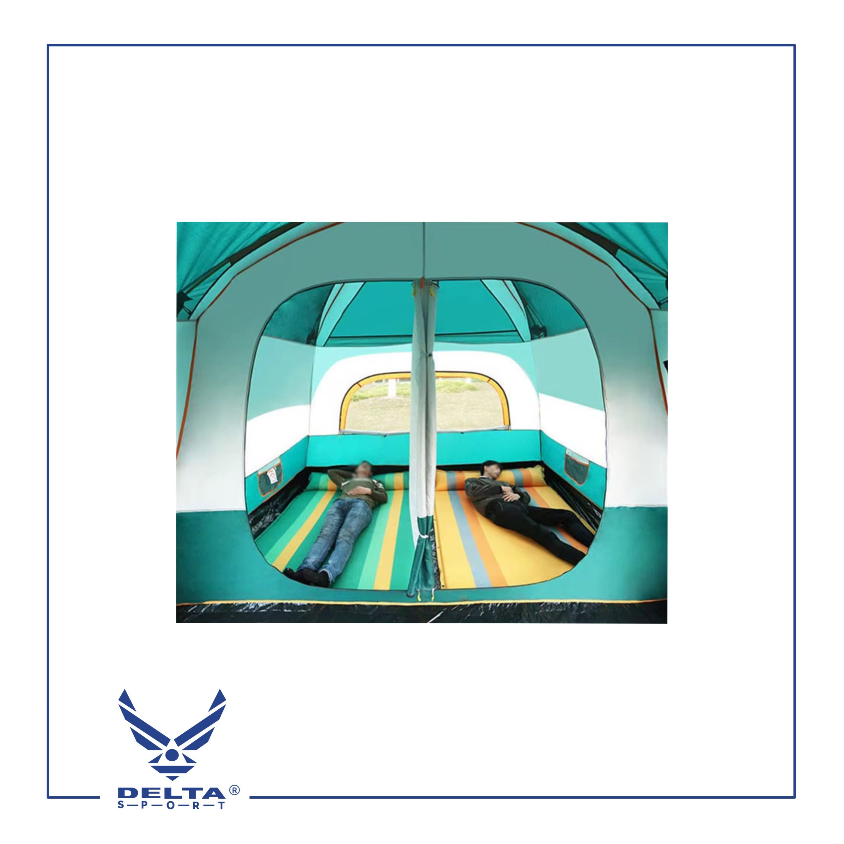 🔹Outdoor Waterproof Double-Layer Family Camping Tent – 2 Rooms (4–6 Persons) | Model A-0039