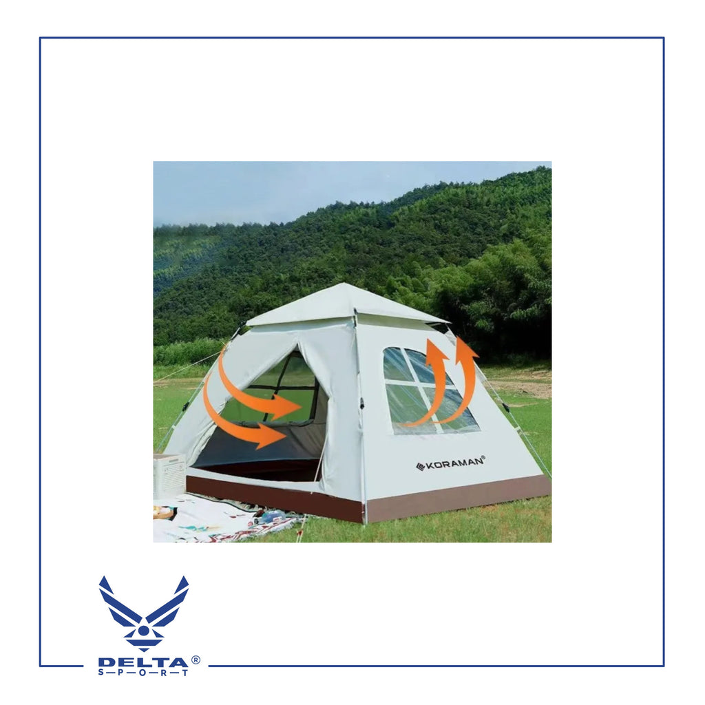 🔹Koraman Automatic Tent + Canopy (4 Persons).