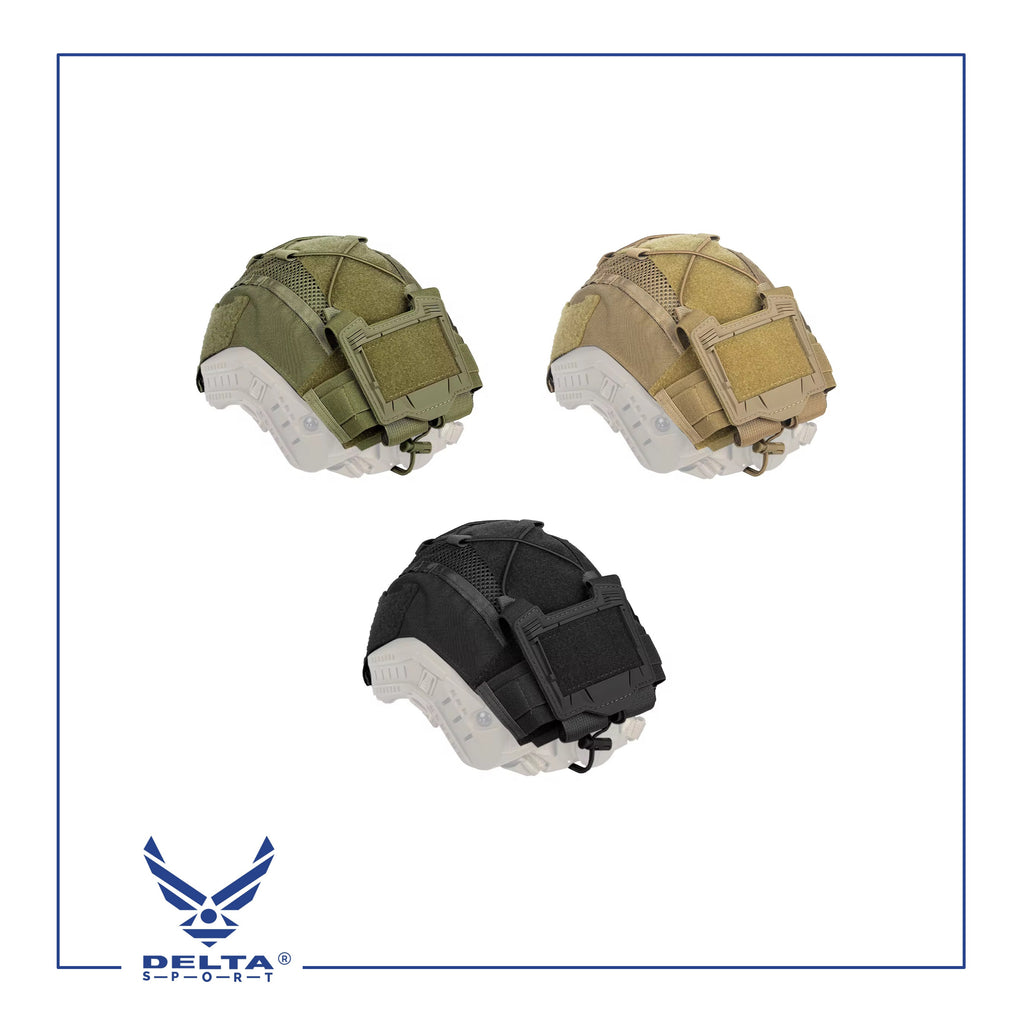 🔹Tactical Helmet Cover with Rear Battery Pocket.