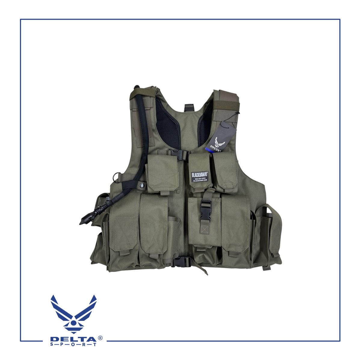 🔹BLACKHAWK!® Tactical Load-Bearing Vest with 3L Hydration System.