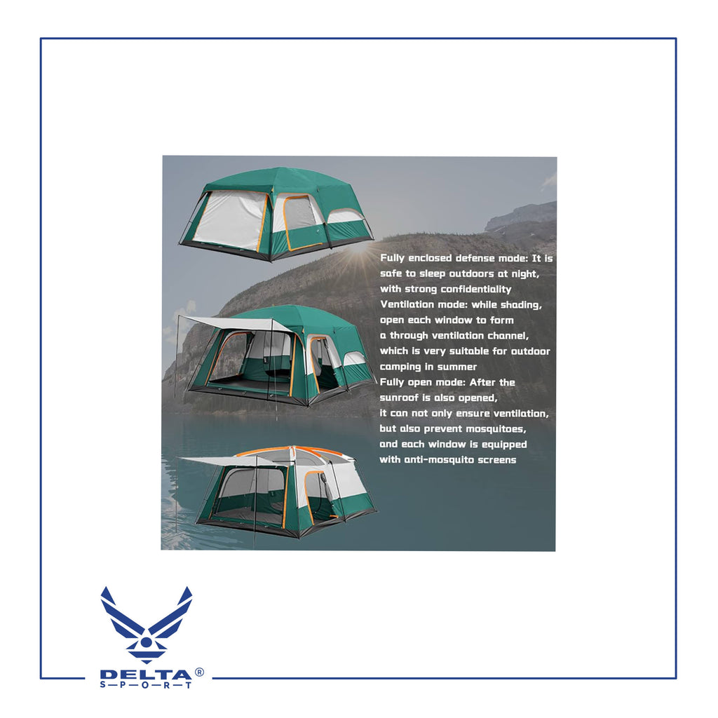🔹Outdoor Waterproof Double-Layer Family Camping Tent – 2 Rooms (4–6 Persons) | Model A-0039