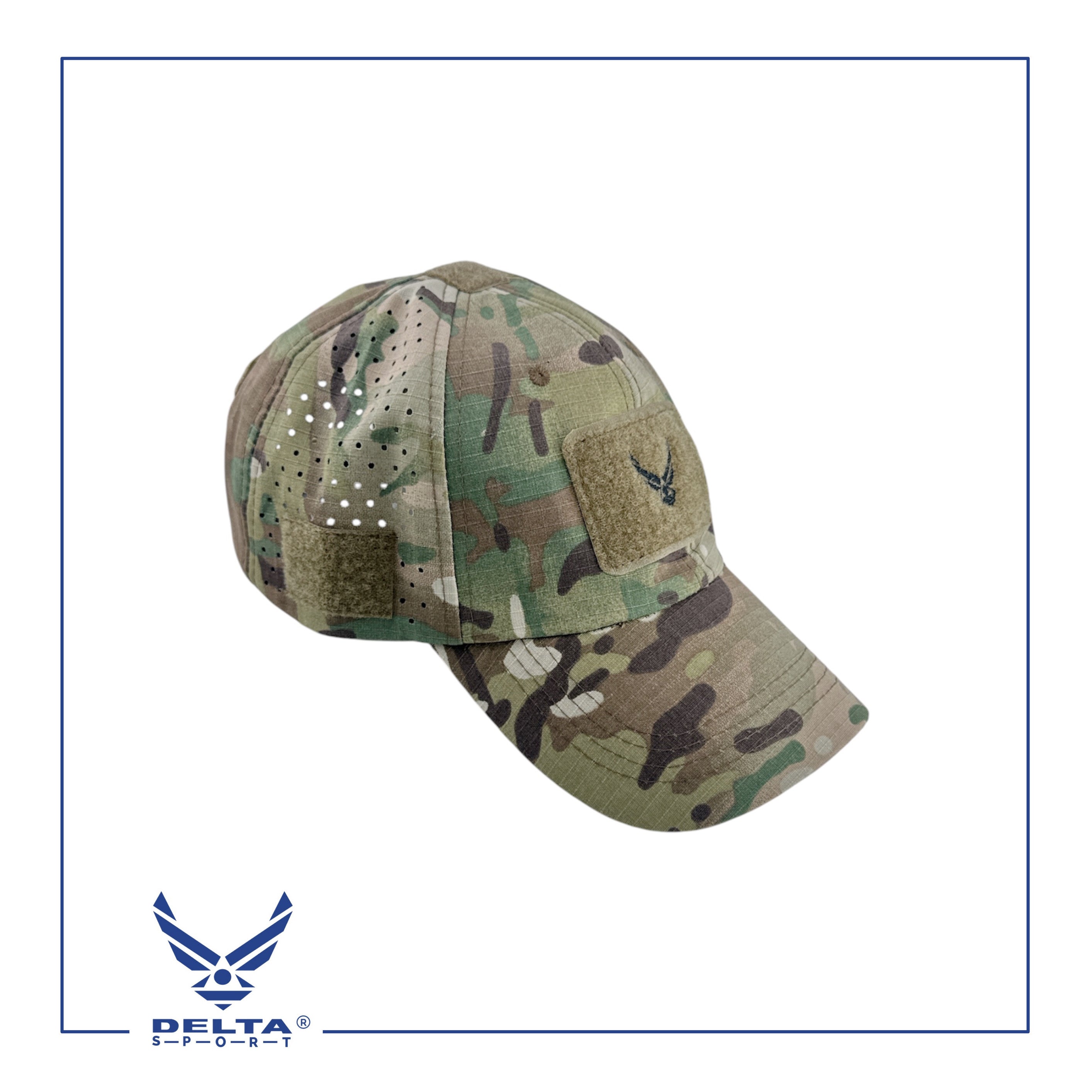 🔹Delta breathable laser cut cap.