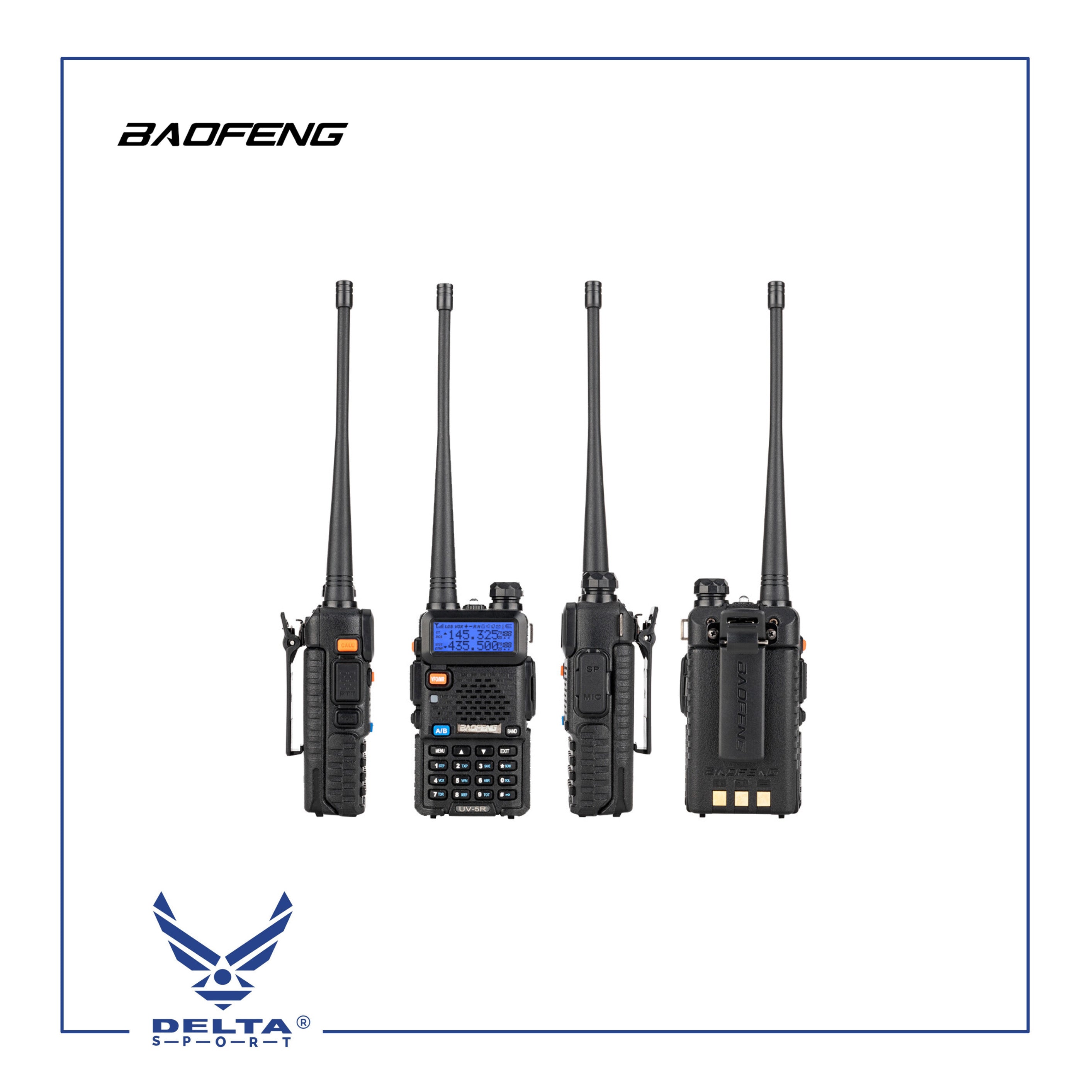 🔹BAOFENG UV-5R (BF113) 8W VHF UHF Dual-Band Walkie Talkies.