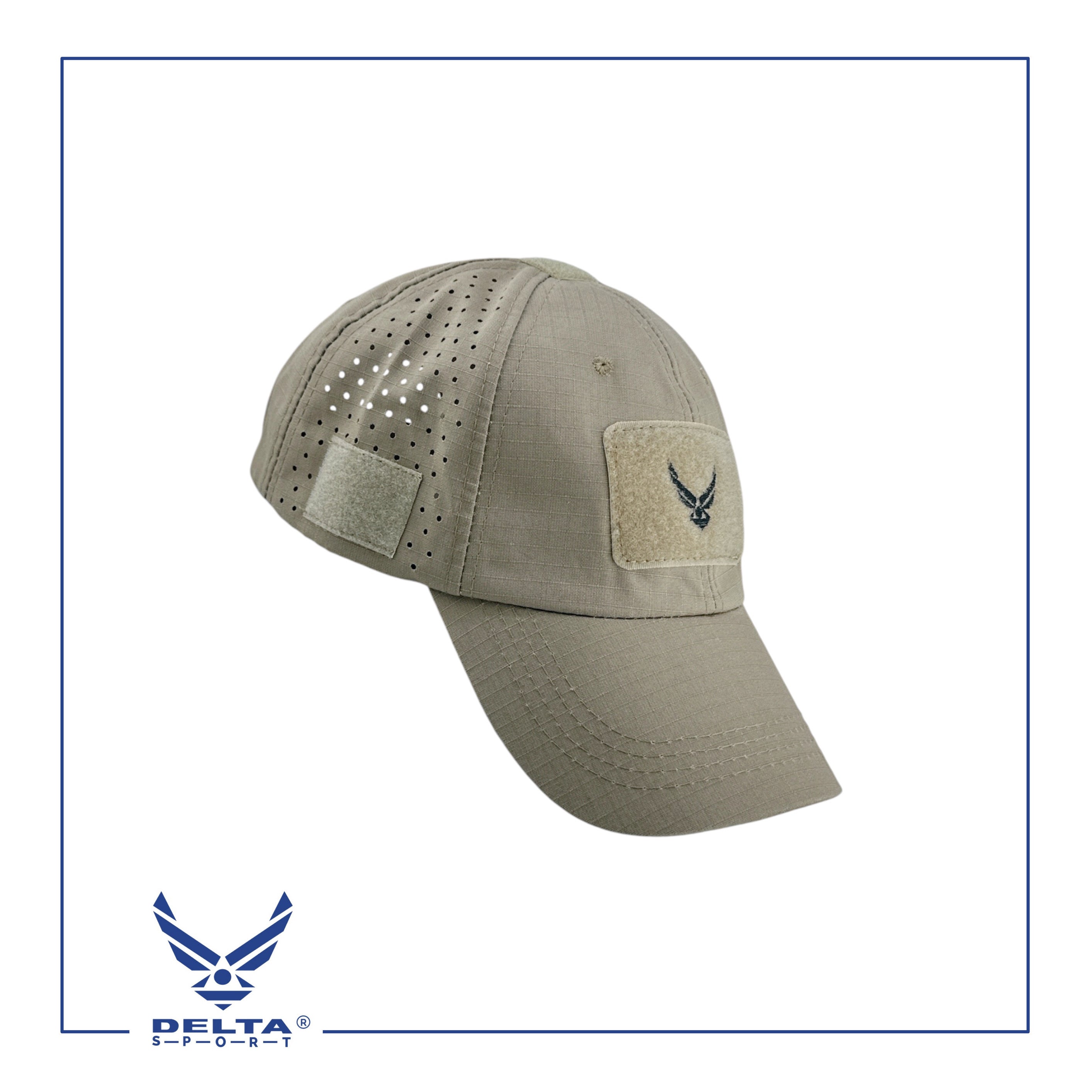 🔹Delta breathable laser cut cap.