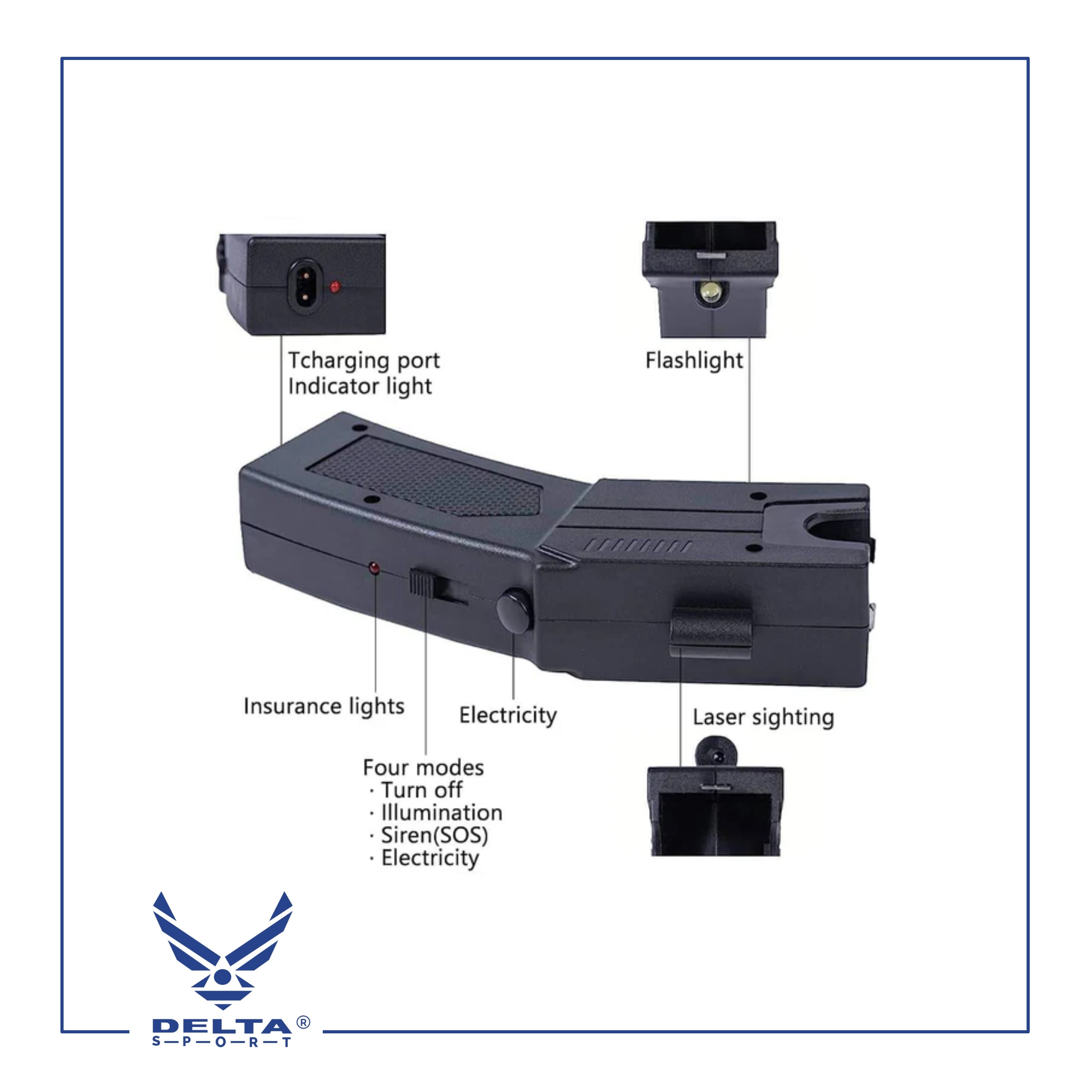 🔹Heavy Duty Stun Gun - Safety Remote Electric Shock Stun Gun For Self Detense.