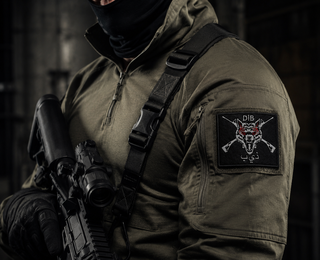 🔹DIB Wolf Velcro Patch – 8 × 6 CM.
