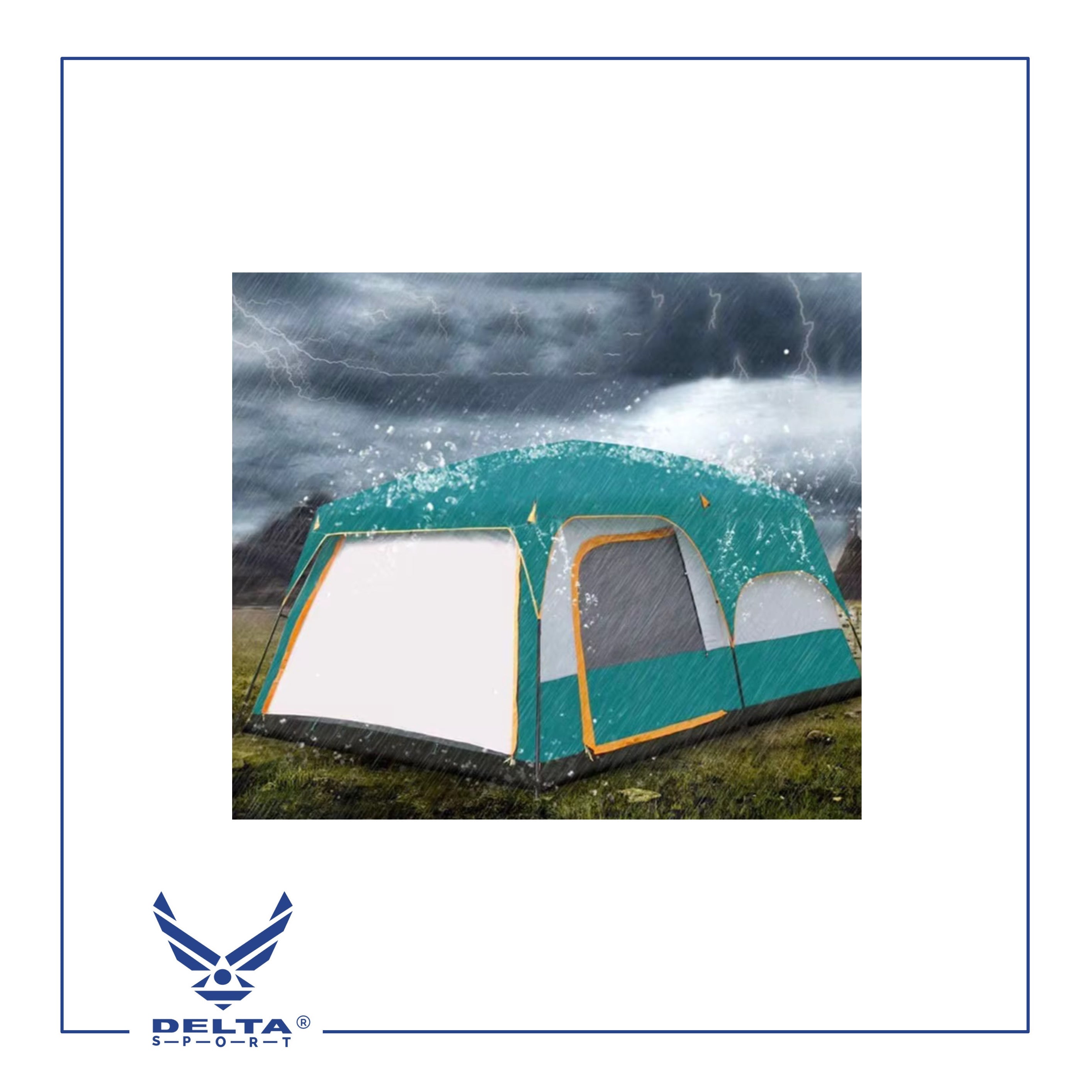 🔹Outdoor Waterproof Double-Layer Family Camping Tent – 2 Rooms (4–6 Persons) | Model A-0039