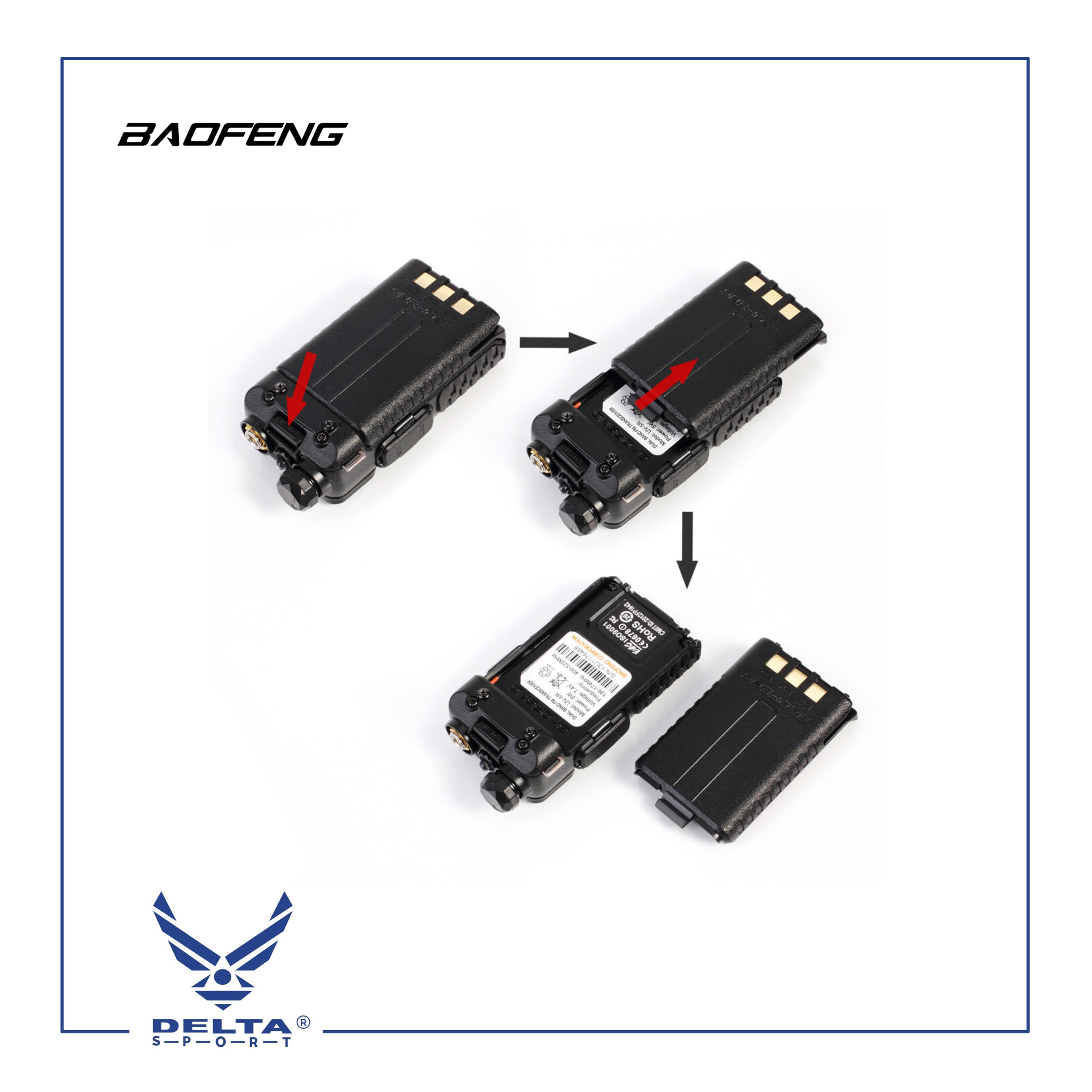 🔹BAOFENG UV-5R (BF113) 8W VHF UHF Dual-Band Walkie Talkies.