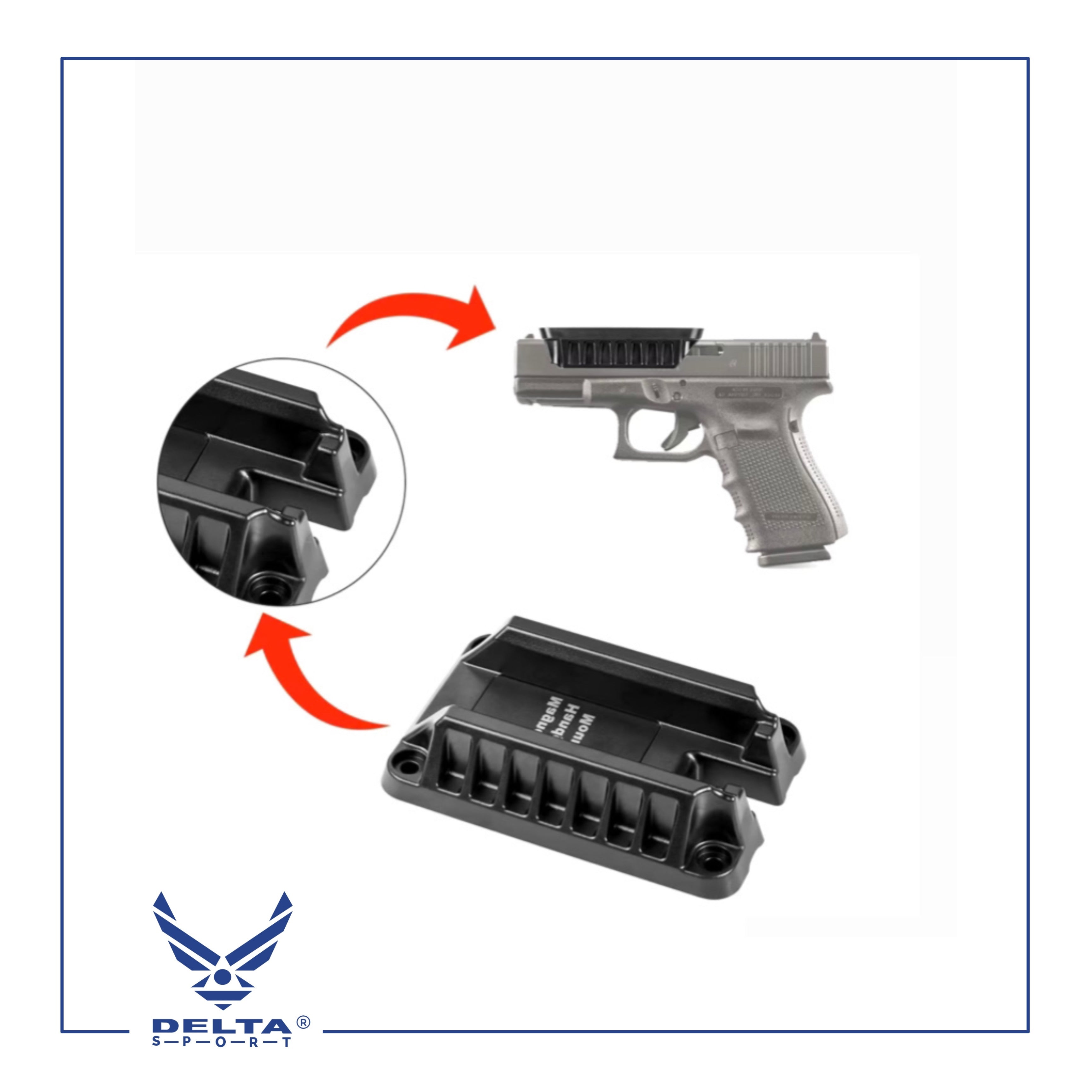 🔹Magnetic Handgun Mount with Auto Loader.
