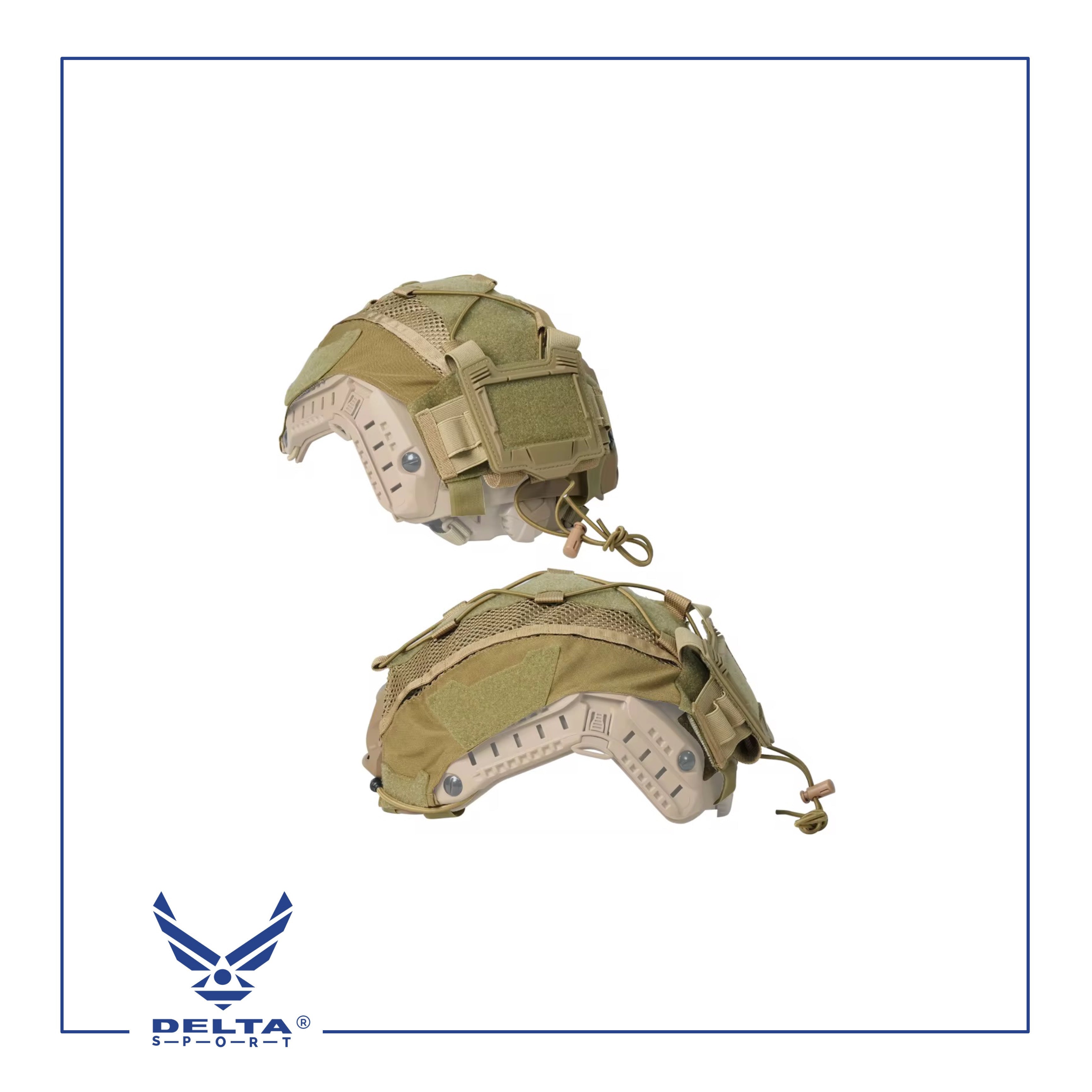 🔹Tactical Helmet Cover with Rear Battery Pocket.