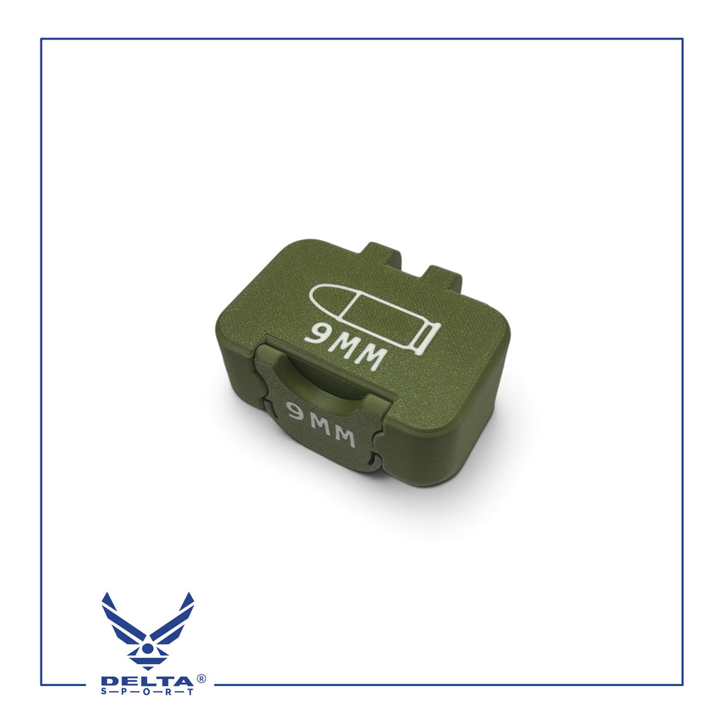 🔹DELTASPORT® 9MM Ammo Storage Case – 18 Rounds.