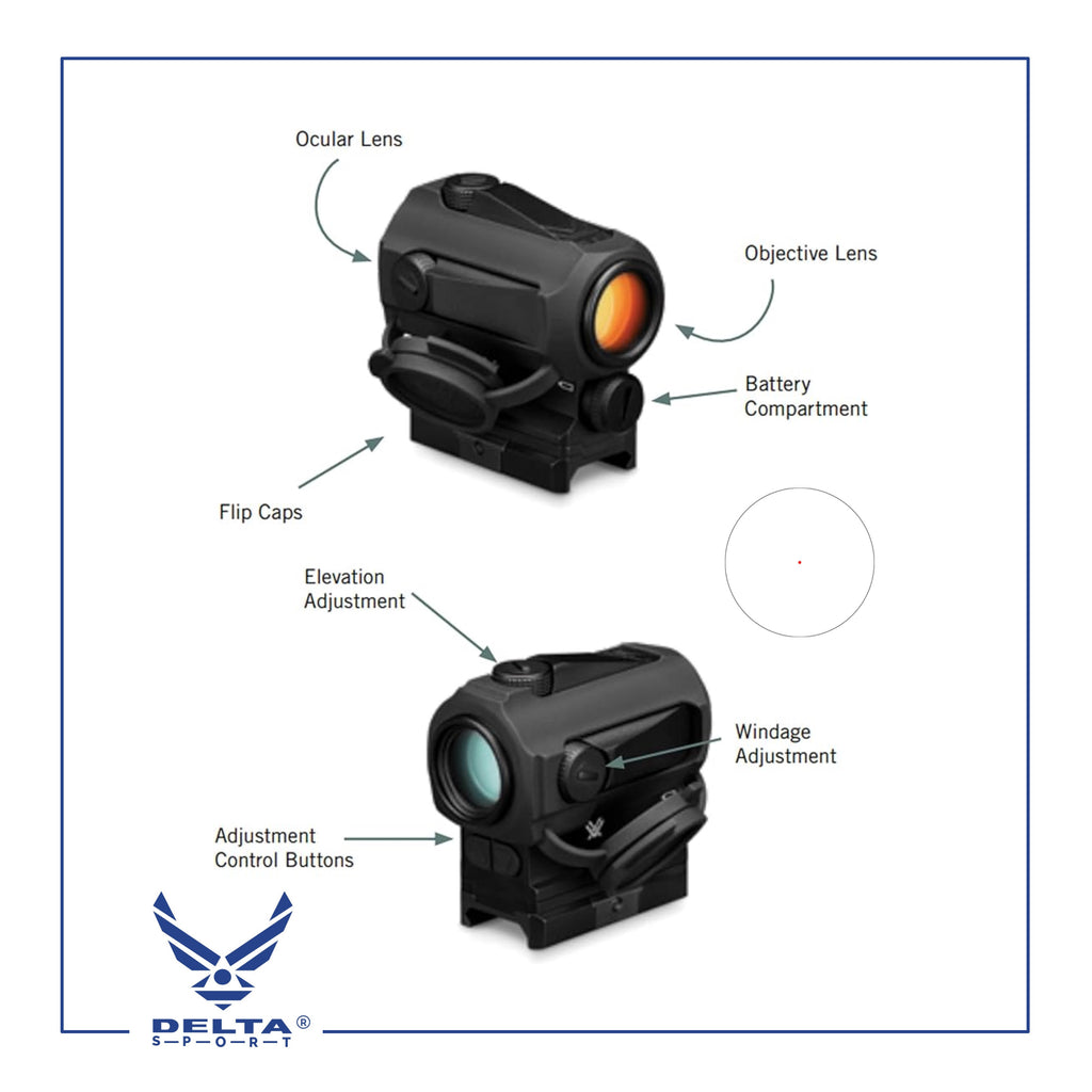 🔹Vortex SPARC Red Dot Sight (2MOA) with Microx Magnifier 3X.