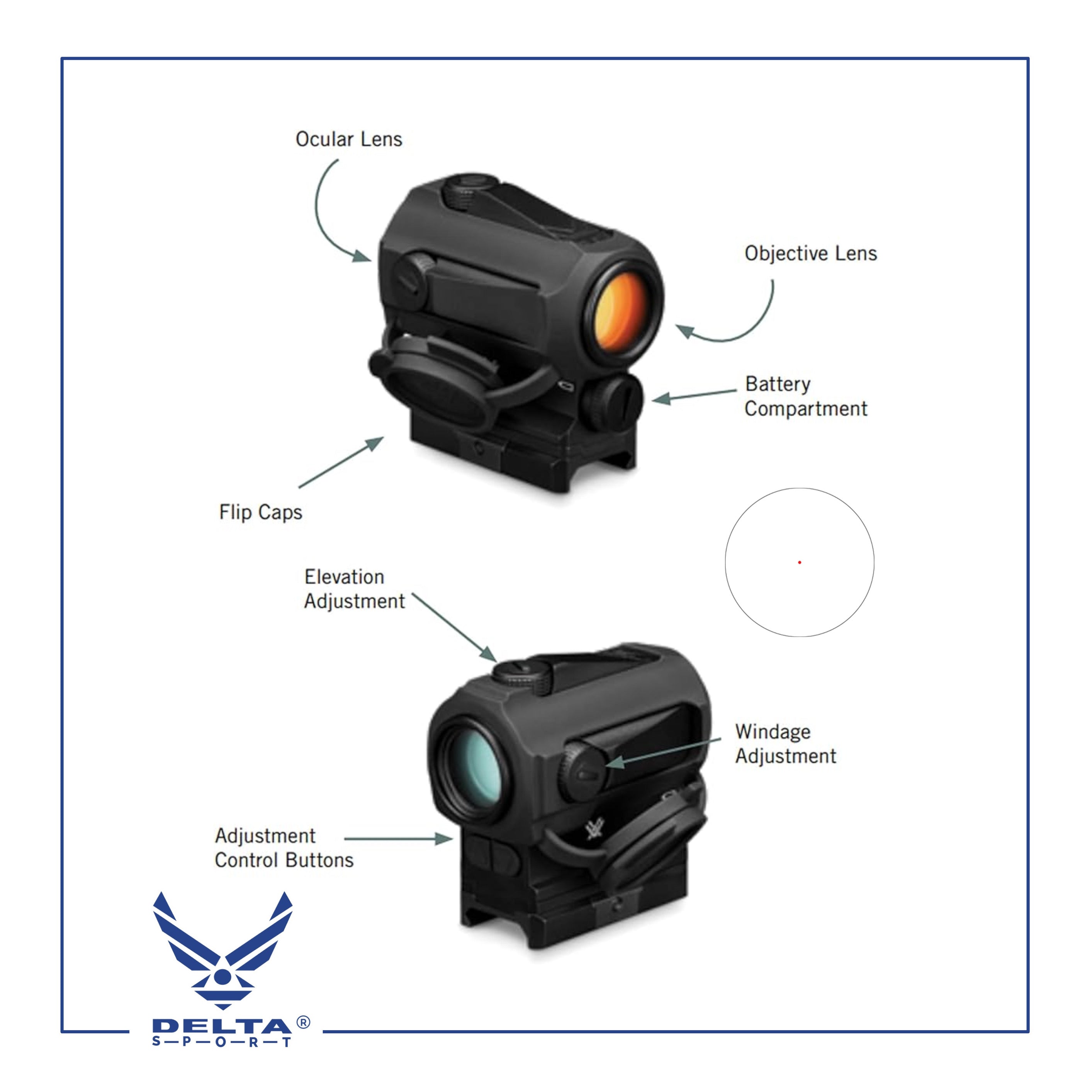 🔹Vortex SPARC Red Dot Sight (2MOA) with Microx Magnifier 3X.