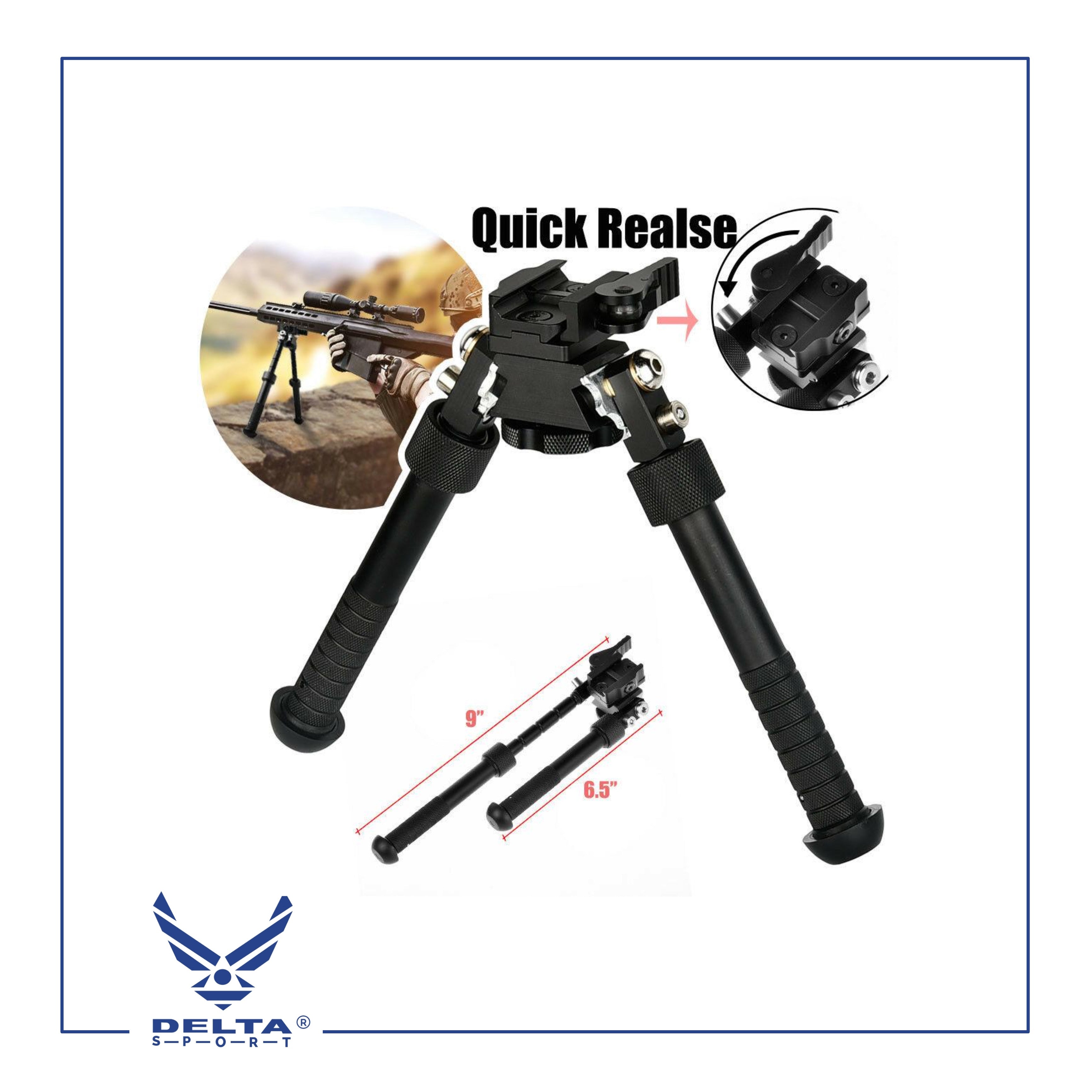 🔹Adjustable Tactical Bipod Picatinny Rail.