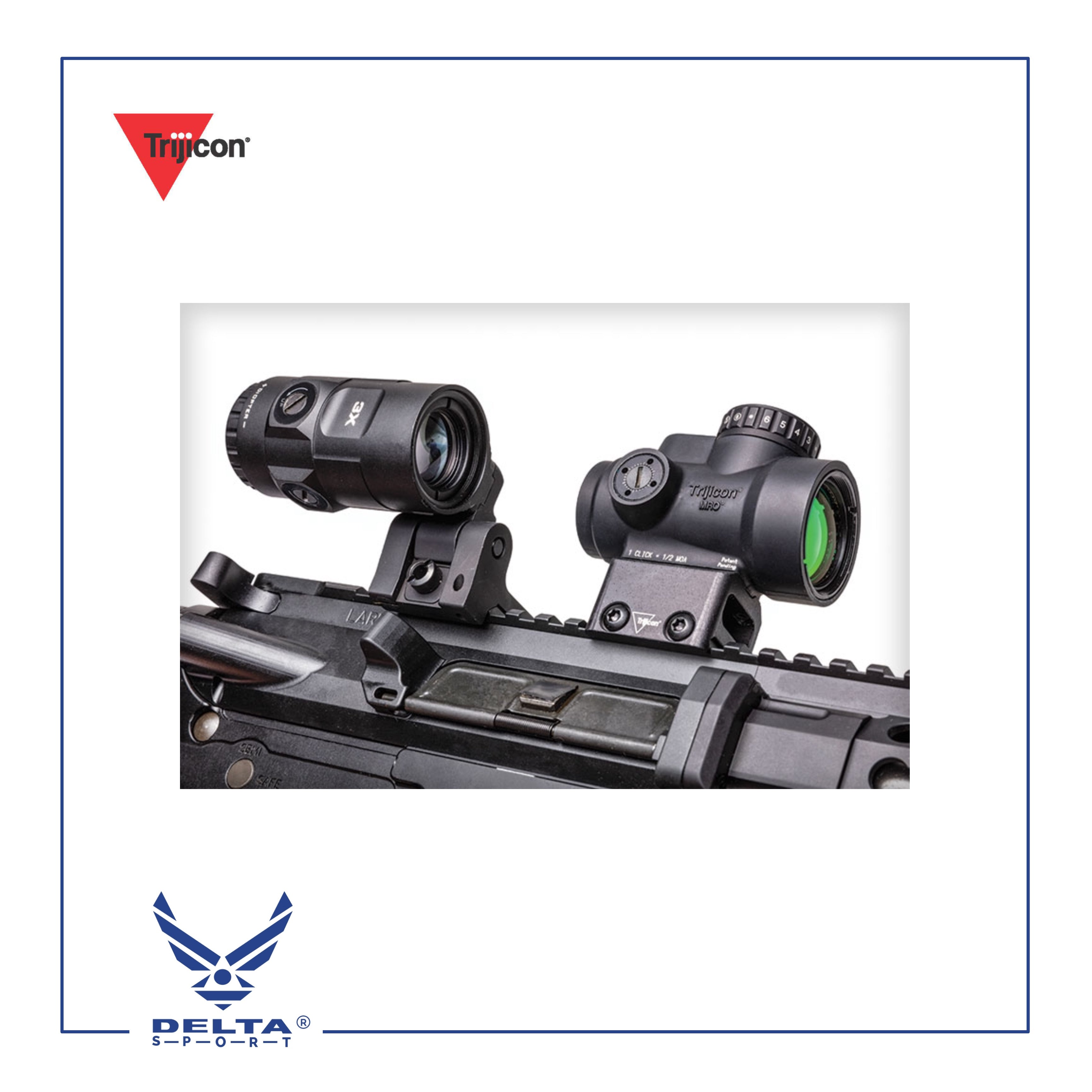 🔹Trijicon MRO HD Tactical Red Dot Combo Sight Scope 3x Magnifier.