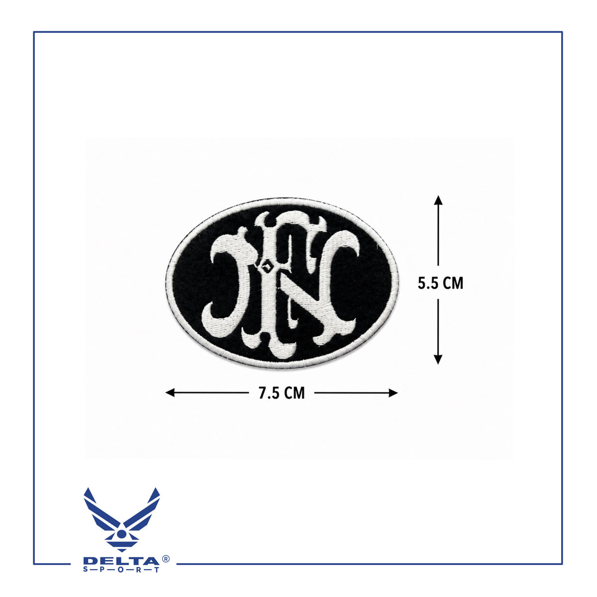 🔹FN Logo Black & White Velcro Patch – 7.5 × 5.5 CM.