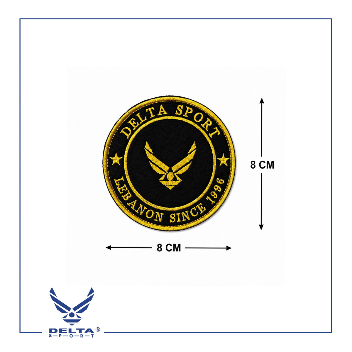🔹DELTA SPORT Lebanon Velcro Patch – 8 × 8 CM.