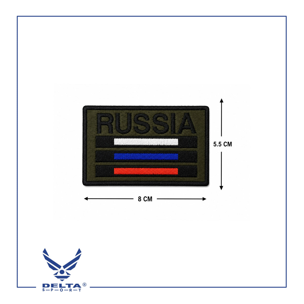 🔹Russia Flag Olive Velcro Patch – 8 × 5.5 CM.