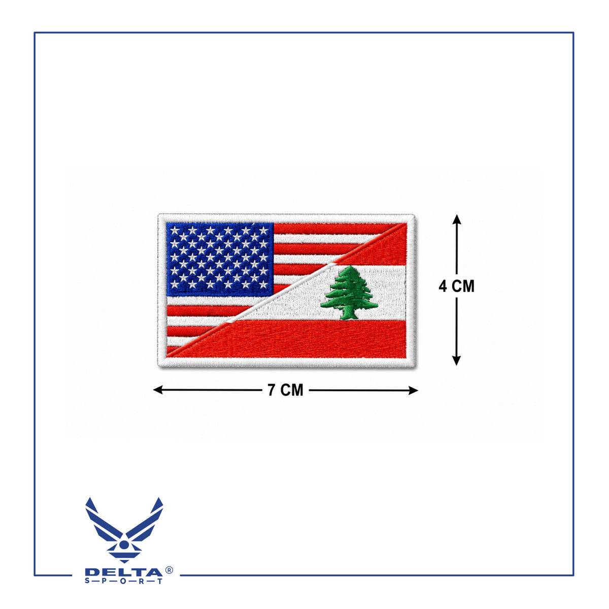 🔹USA & Lebanon Flag Velcro Patch – 7 × 4 CM.